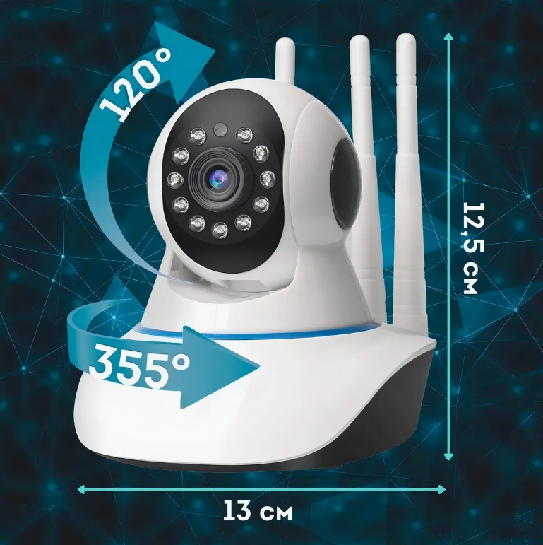 📹 Cámara de Seguridad WiFi Panorámica 360-3 antenas