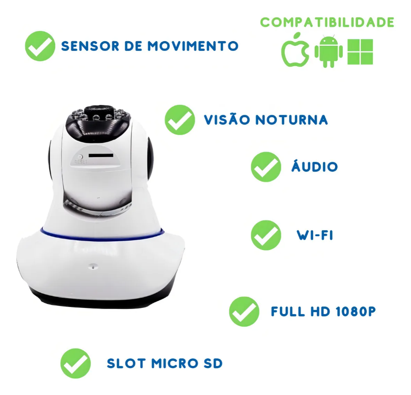 📹 Cámara de Seguridad WiFi Panorámica 360-3 antenas