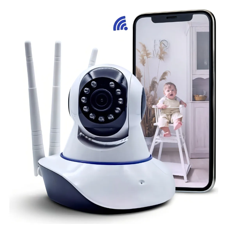 📹 Cámara de Seguridad WiFi Panorámica 360-3 antenas