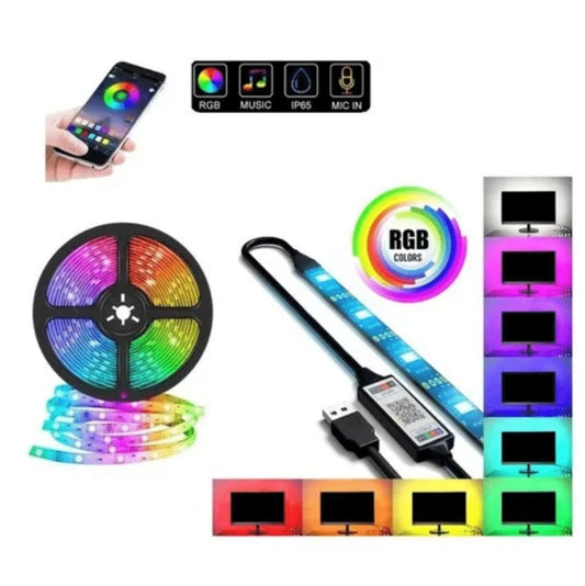 🌈 Luces LED RGB para Habitación – Cinta 5M USB