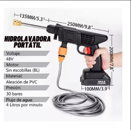 💦 Hidrolavadora Portátil 48V con 2 Baterías