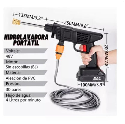 💦 Hidrolavadora Portátil 48V con 2 Baterías