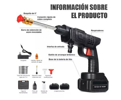 💦 Hidrolavadora Portátil 48V con 2 Baterías