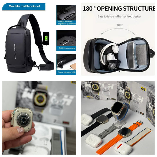 🥈 Combo PLATINUM Q9 Ultra 2 + Morral Antirrobo con Puerto USB