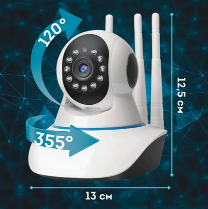 📹 Cámara de Seguridad WiFi Panorámica 360-3 antenas